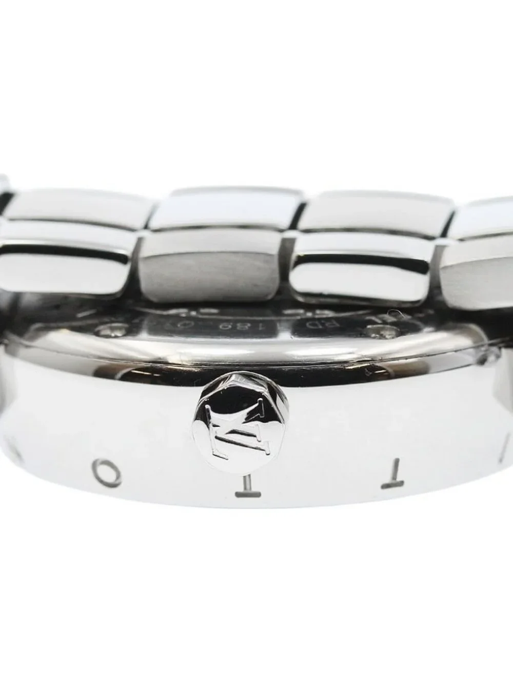 LOUIS VUITTON Tambour Q1211 Date Brown Dial Quartz Ladies Watch_960246